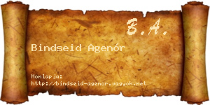 Bindseid Agenór névjegykártya